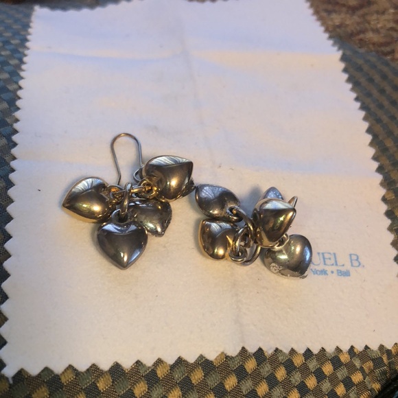 Silvertone Heart Earrings - Picture 7 of 7